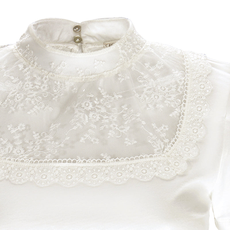Detailaufnahme von Spitzeneinsatz am Shirt Angelika by vronikaa