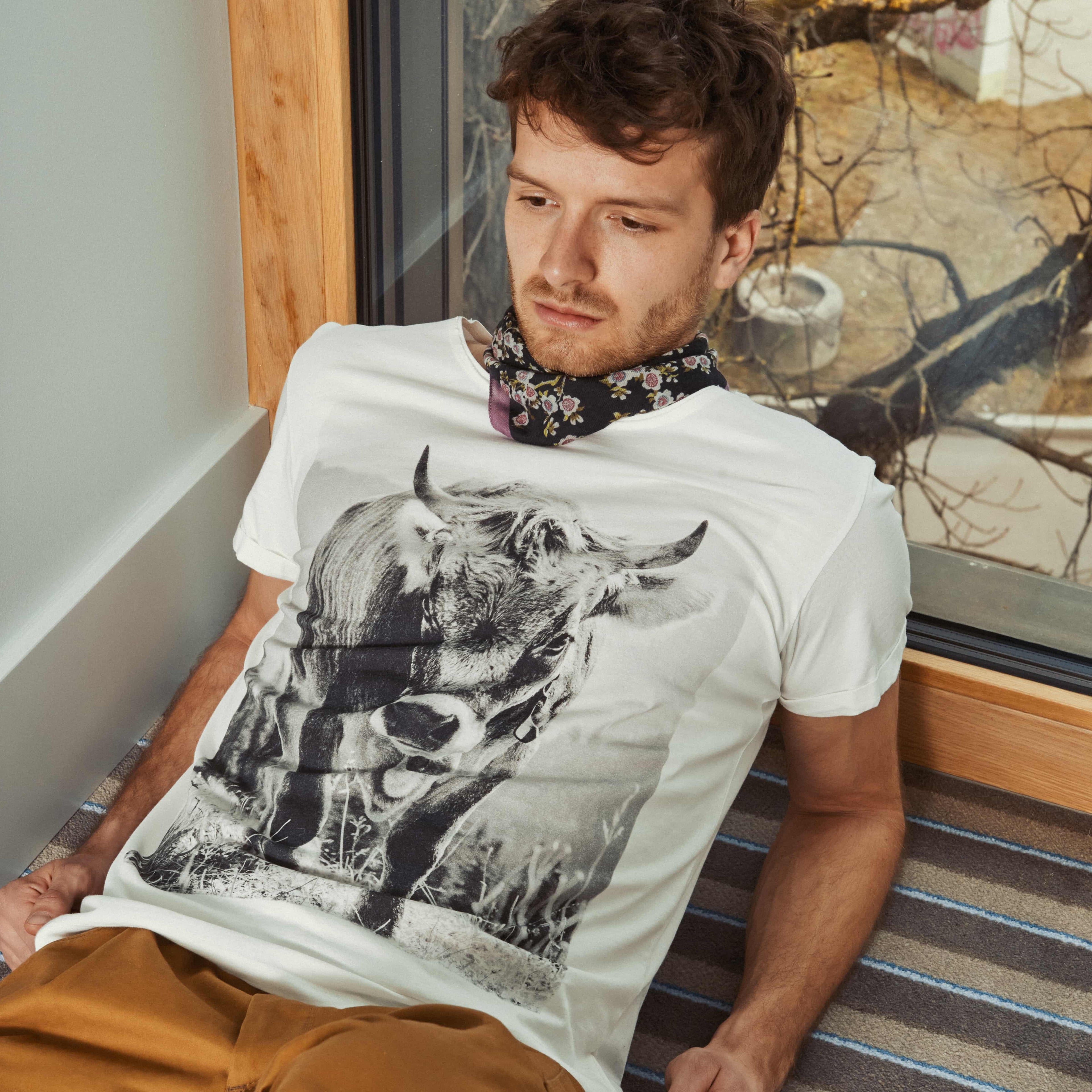 Shirt Bergkuh für Herren in der Farbe Offwhite