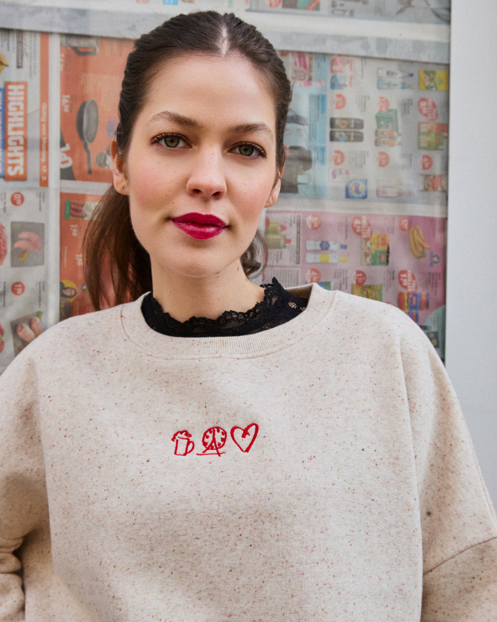 cooler Volksfest Sweater mit Stickerei
